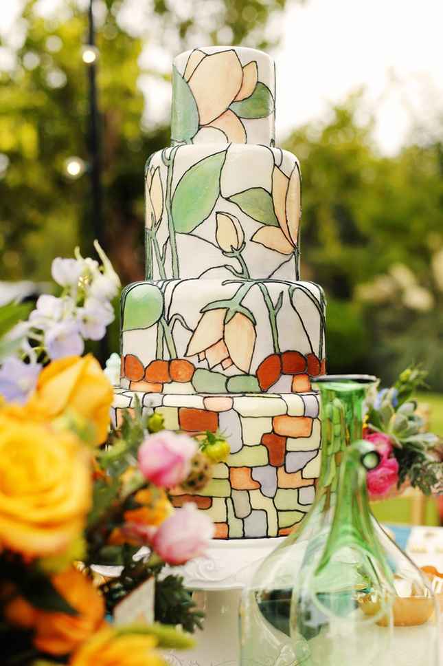 torta de matrimonio pintada