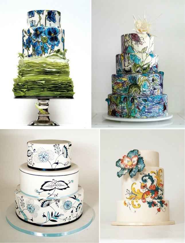 torta de matrimonio pintada