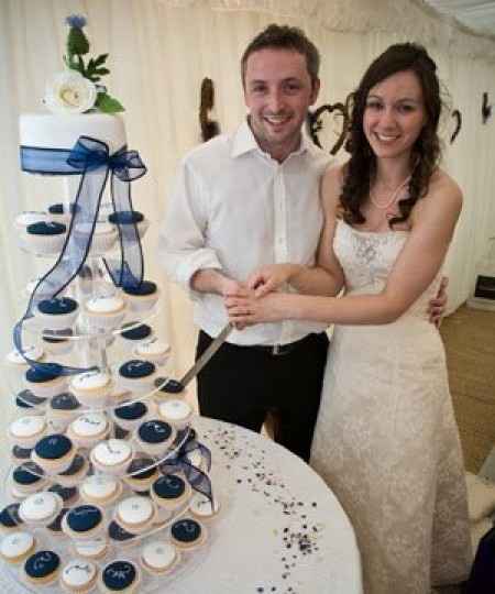matrimonio en azul y blanco