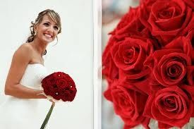 bouquet de novia con rojo