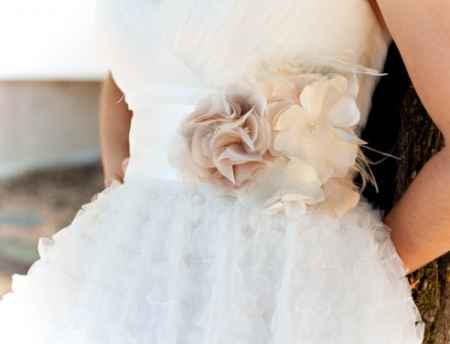cintas en el vestido de novia