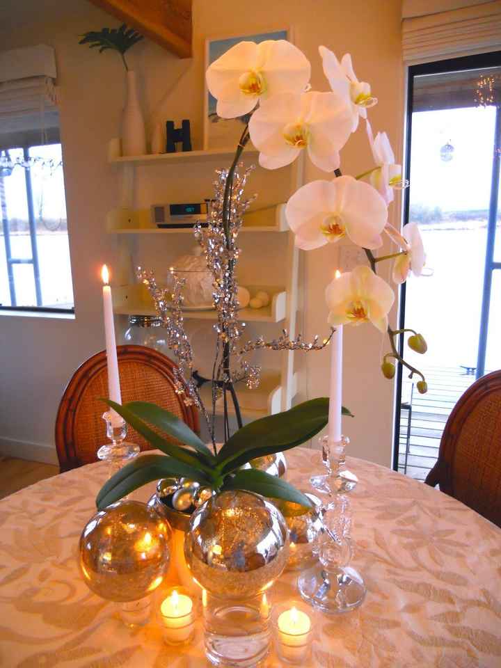 centro de mesa con orquideas