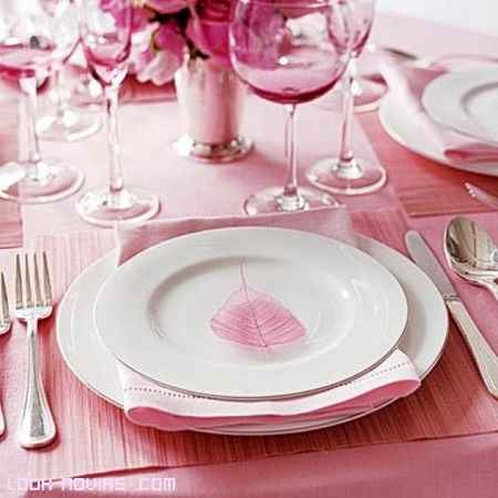 decoración de mesas en rosa