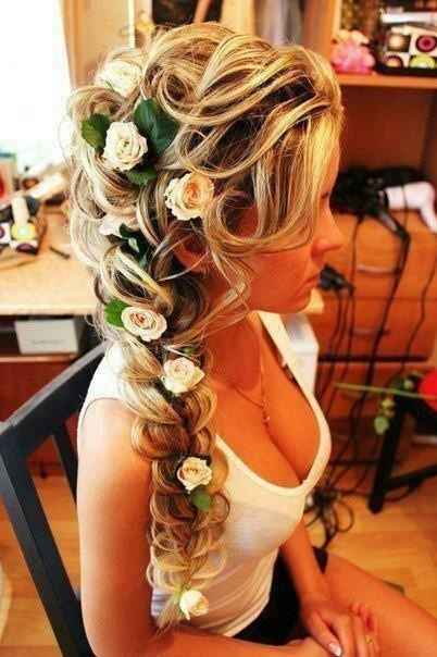 Peinado hermoso flores