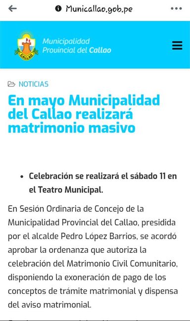 Matrimonio civil masivo en el Callao 2019 - 1