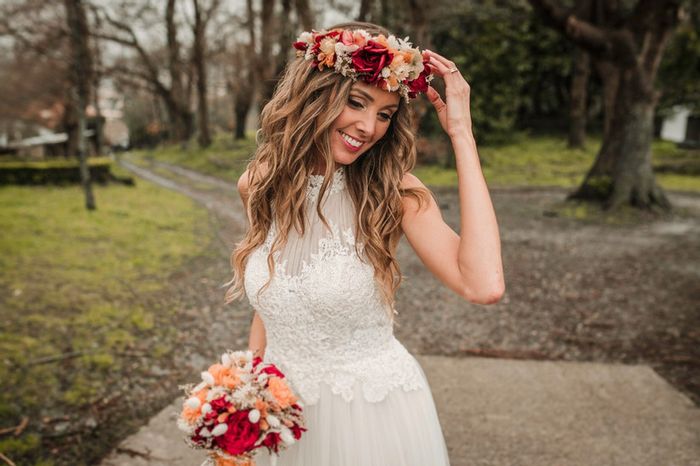 Corona de flores combinada con el bouquet: ¿Si o no? 🌺 1