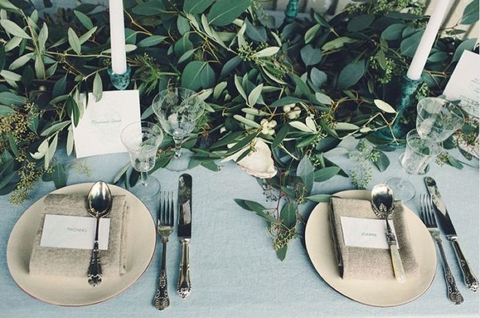 8. Decoración Boda con Hojas de Olivo