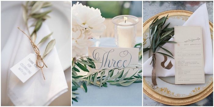 15. Decoración Boda con Hojas de Olivo