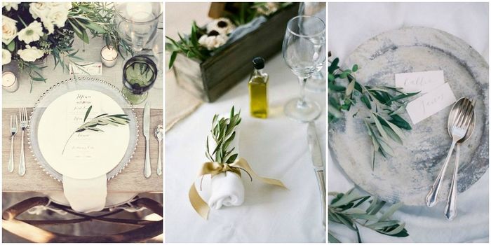 16. Decoración Boda con Hojas de Olivo