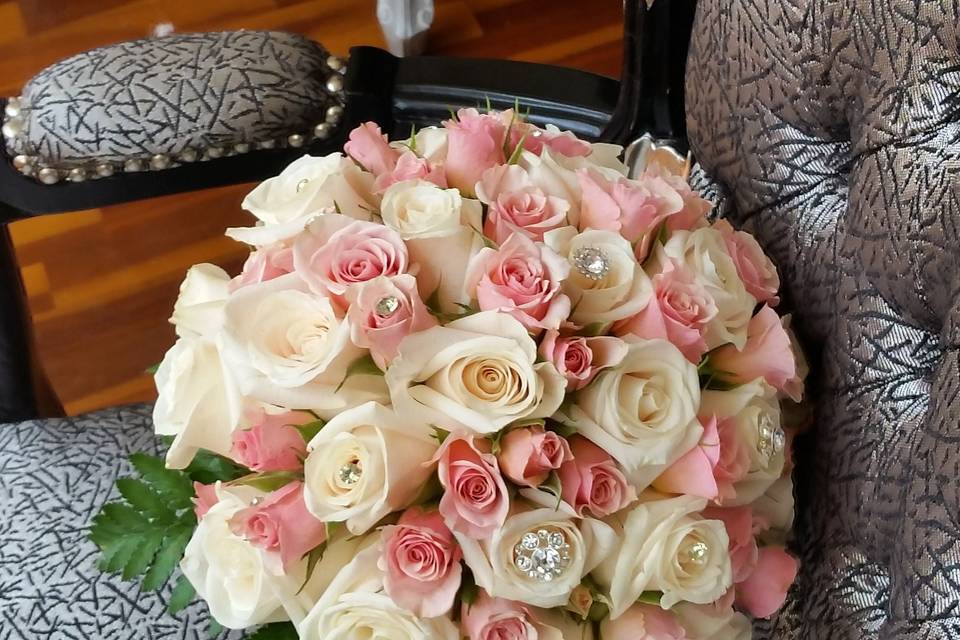 Bouquet rosado y perla