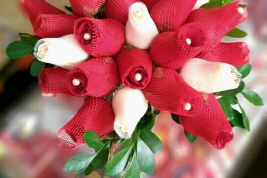 Bouquet rojo y blanco