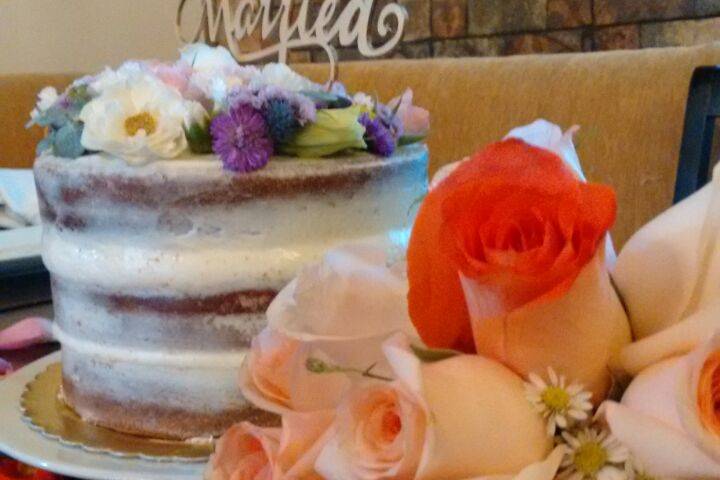 Bouquet y torta