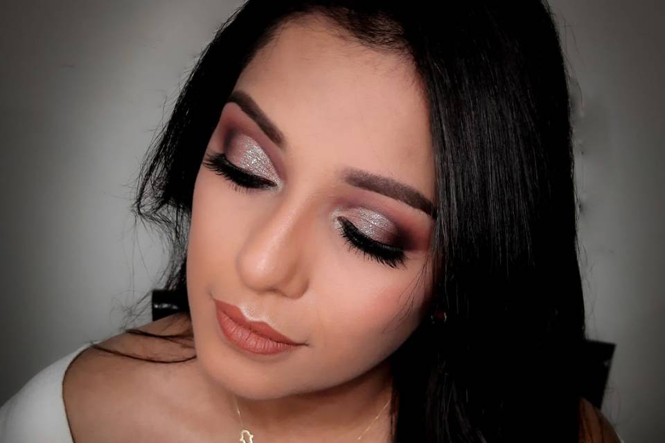 Maquillaje de novia glam