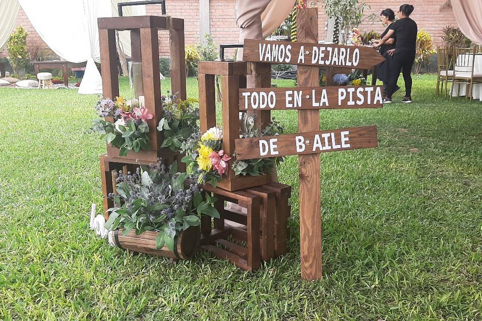 Decoración, detalle matrimonio