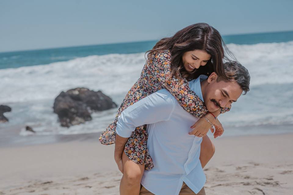 Pareja en la playa