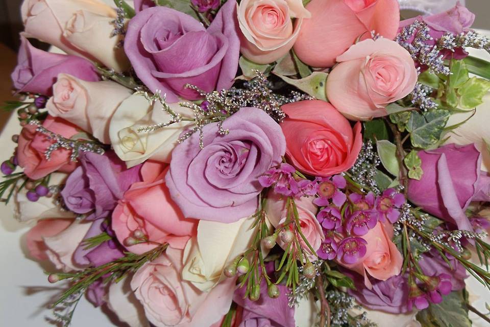 Mini rosas con tonos lilas