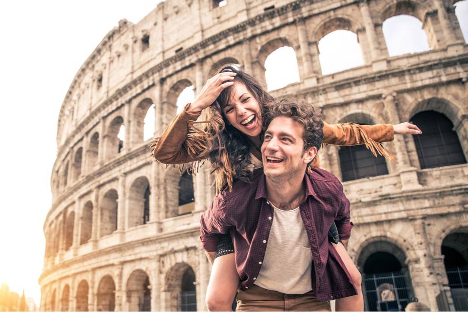 Pareja en Roma