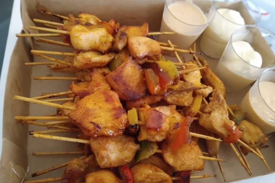 Brocheta de pollo