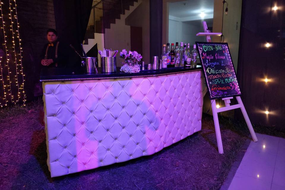 Barra de bebidas para eventos