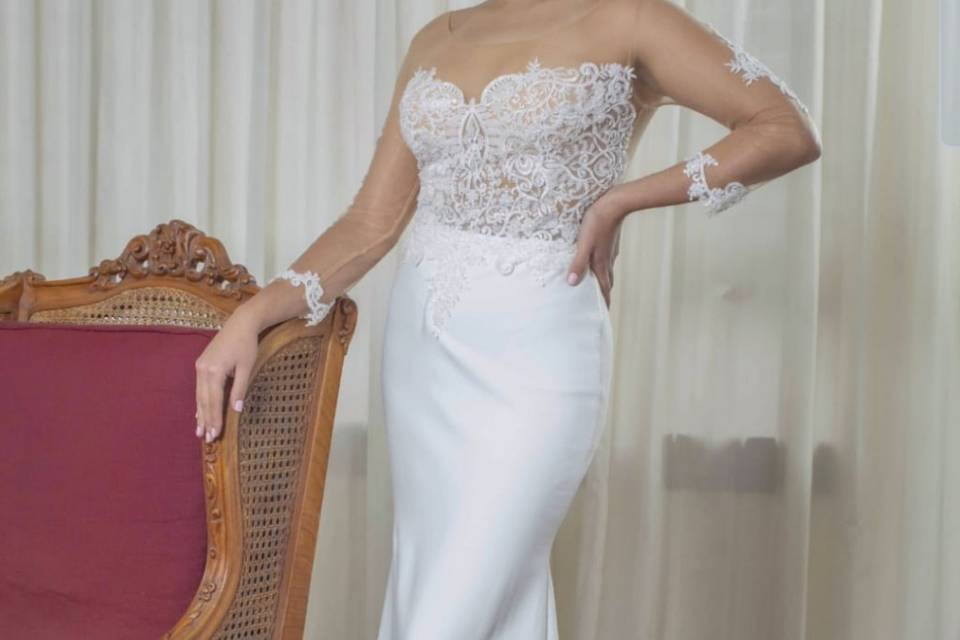 Vestido sirena estilo europeo