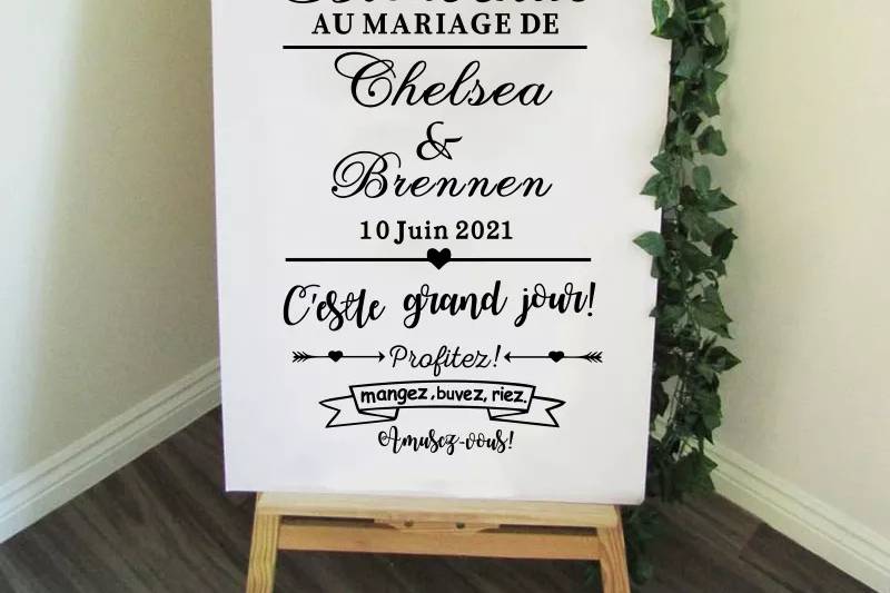 Letrero de bienvenida a bodas
