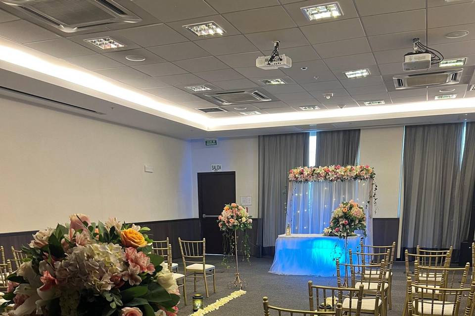 Boda civil en sala