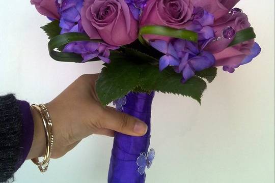Bouquet tonos lila y azul
