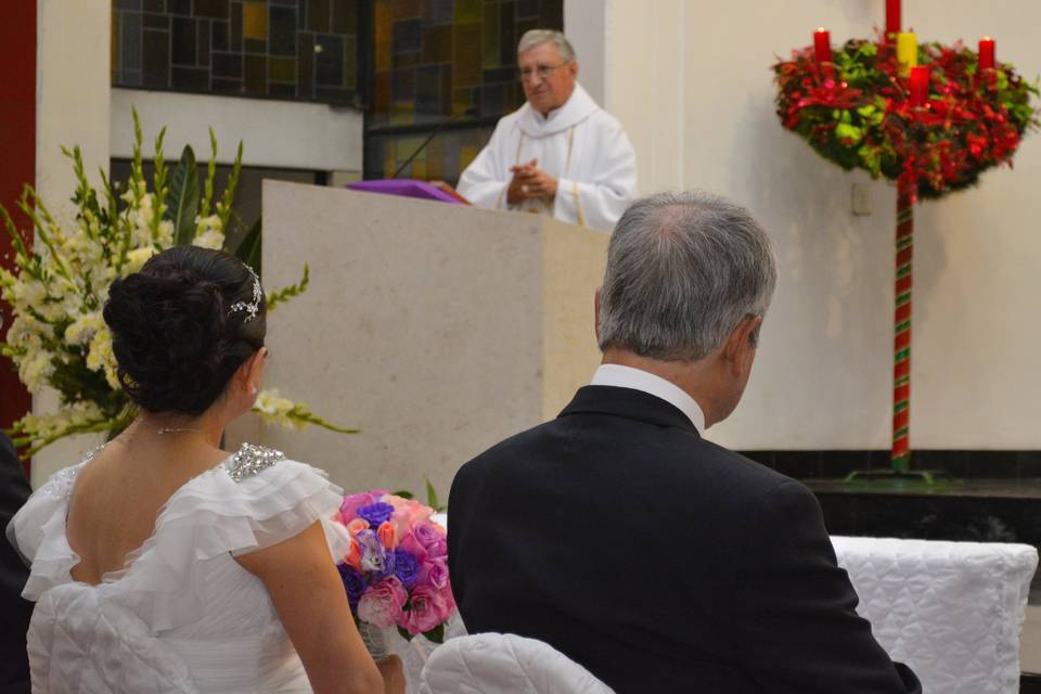 En la ceremonia religiosa