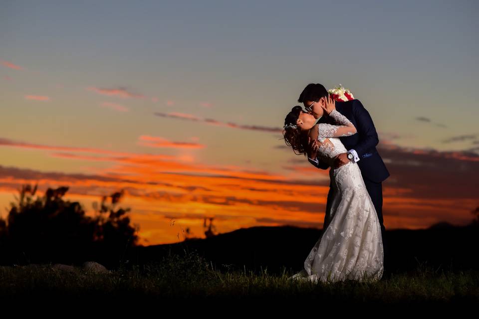 Novios en su post boda