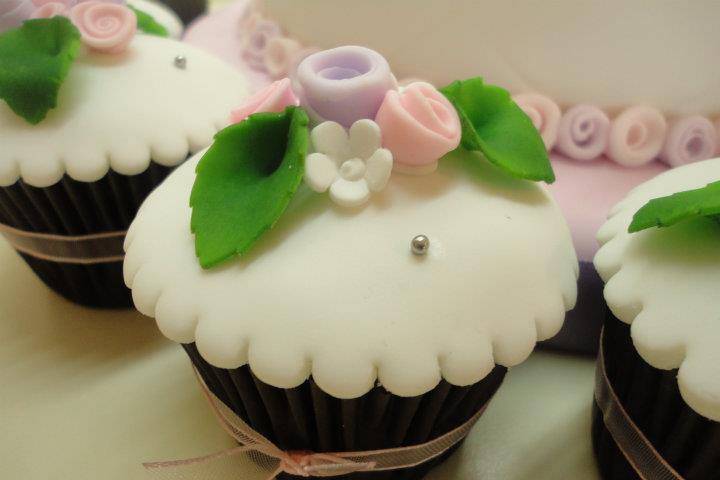 Cupcake perlas y flores