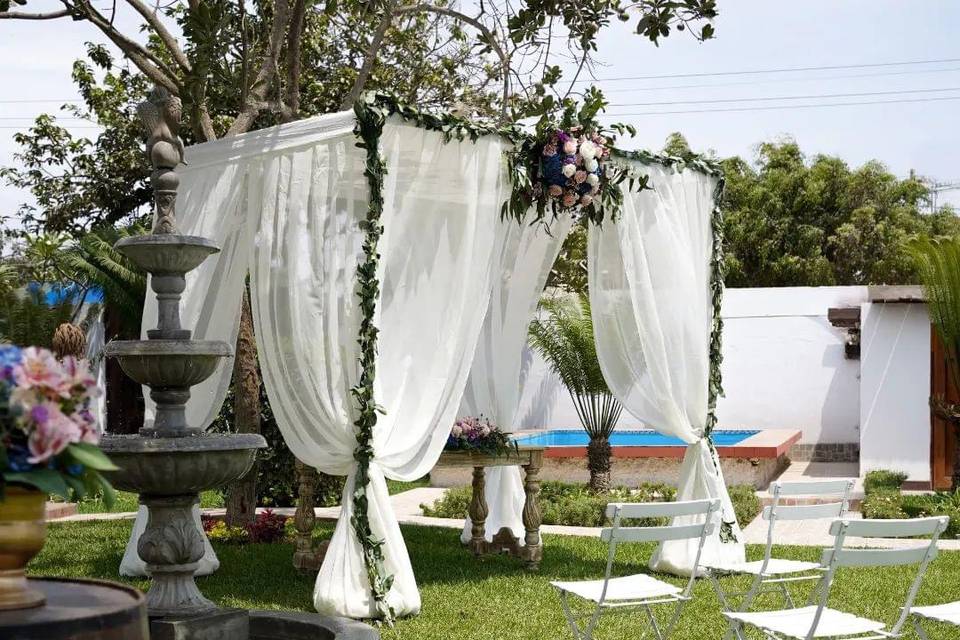 Pérgola de boda civil